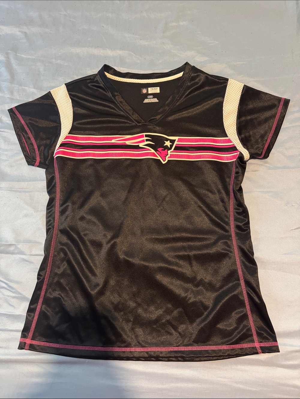 NFL Team Apparel Patriots Women's Black Jersey Tee